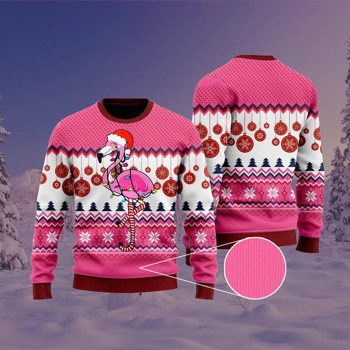 Flamingo Christmas Ugly Christmas Sweater For Men & Women
