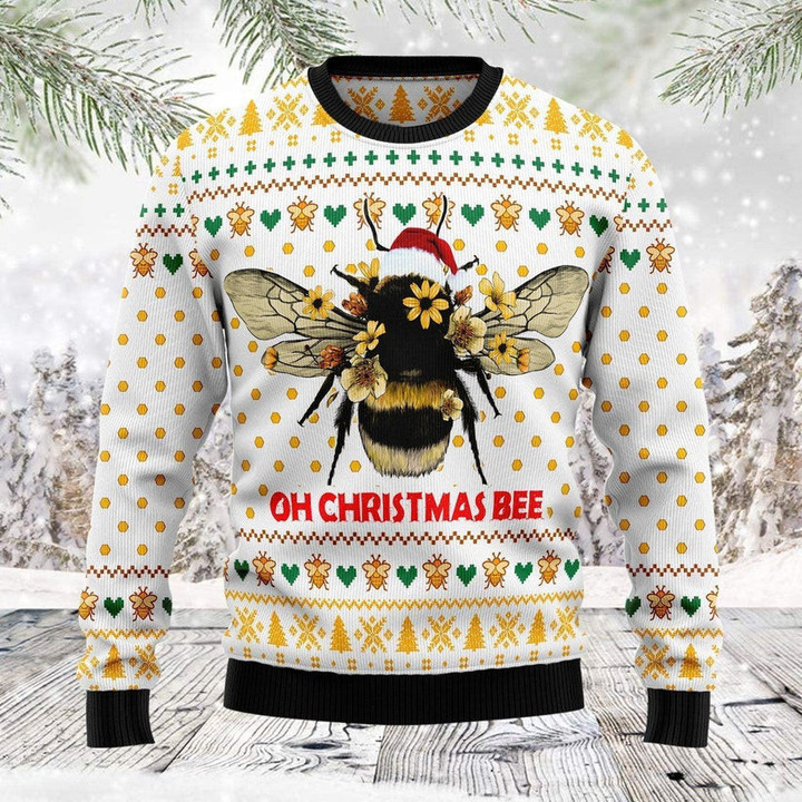 Bee Merry Christmas Ugly Christmas Sweater Gift For Men & Women Adult