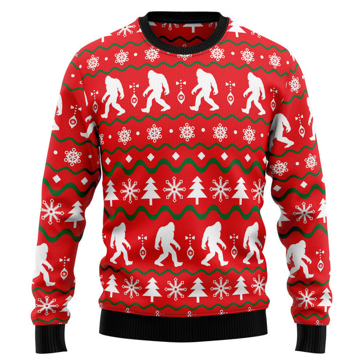 Bigfoot red Ugly Christmas Sweater for men and women