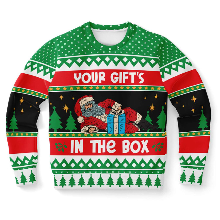 Santa Your Gift's In The Box Ugly Christmas Sweater
