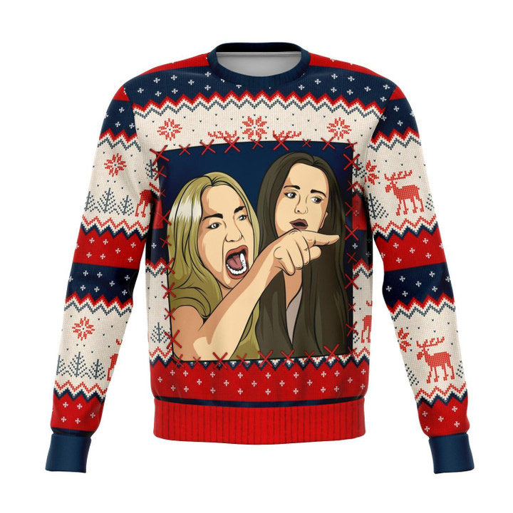 Woman Yelling at Smudge the Cat Meme V2 Christmas Ugly Sweater