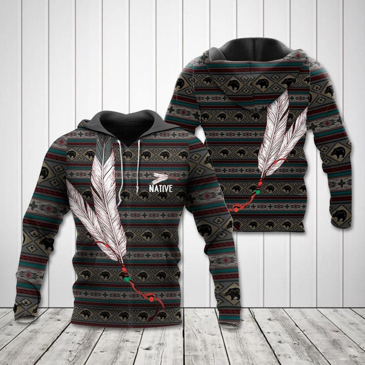 Native American Feather Pattern Unisex Adult Hoodies