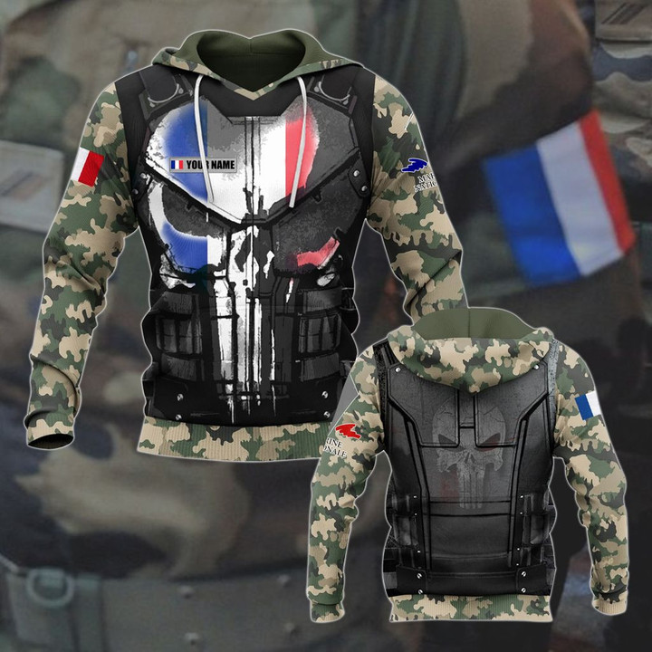 Customize French Navy 3D Armor Camo Unisex Adult Hoodies