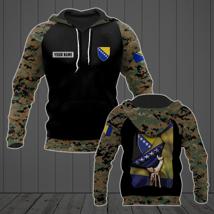 Customize Bosnia Coat Of Arms Flag Unisex Adult Hoodies