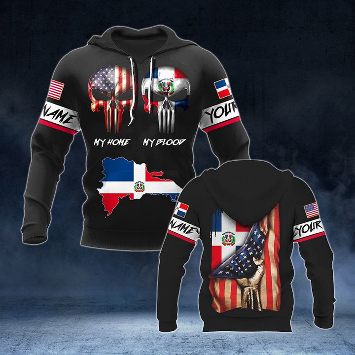 Customize America My Home Dominican Republic My Blood V2 Unisex Adult Hoodies