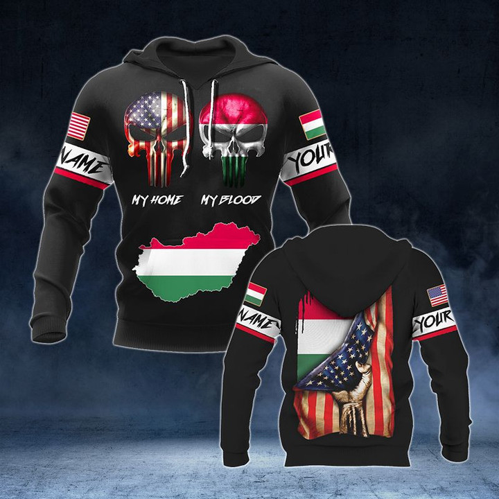 Customize America My Home Hungary My Blood V2 Unisex Adult Hoodies