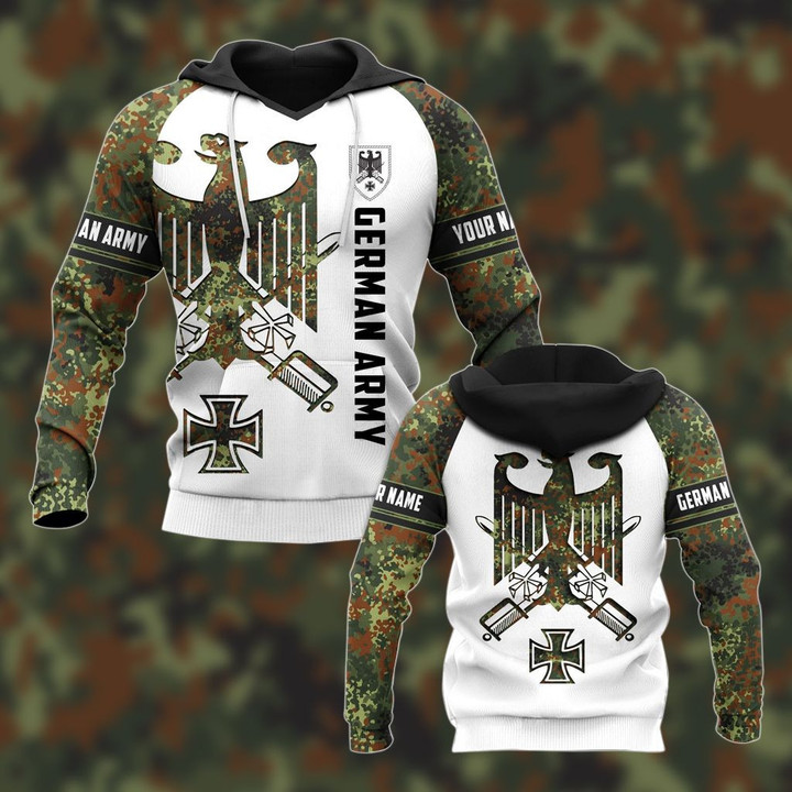 Customize German Army Symbol Camo White Unisex Adult Hoodies