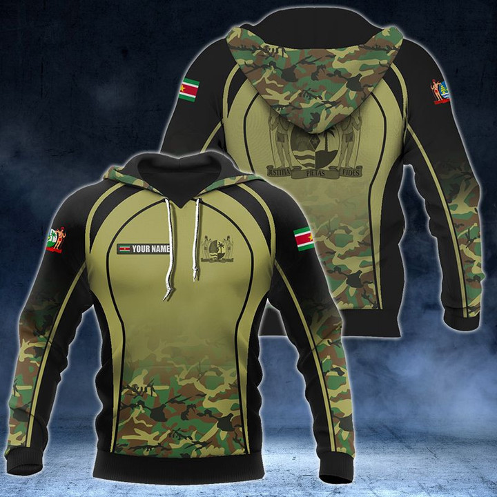 Customize Suriname Coat Of Arms Camo V2 Over Print Hoodies
