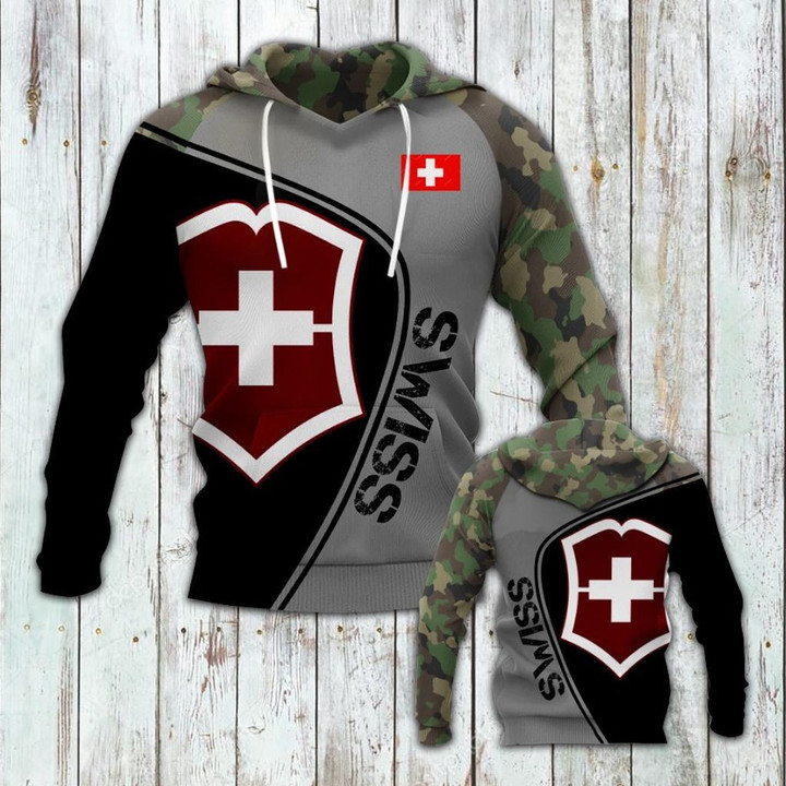 Swiss Army Black Unisex Adult Hoodies