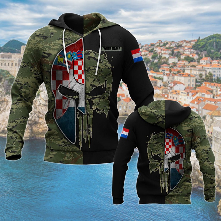Customize Croatia Coat Of Arms Camo Unisex Adult Shirts