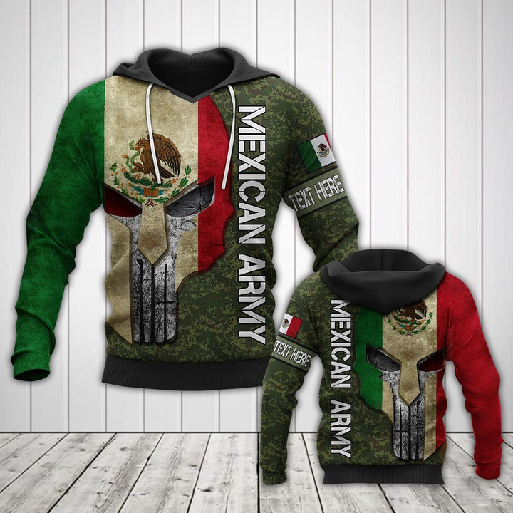 Customize Mexican Army Skull Camo Unisex Adult Hoodies