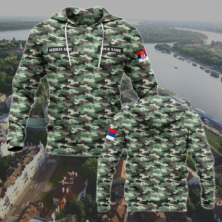 Customize Serbian Army Camo Unisex Adult Hoodies