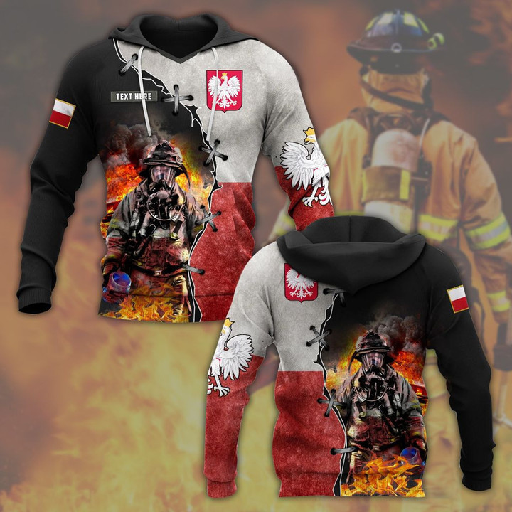 Customize Polish Firefighter Unisex Adult Hoodies