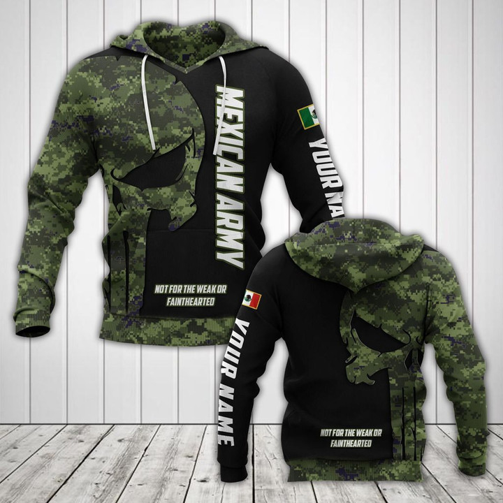 Customize Mexican Army Skull Camo V2 Unisex Adult Hoodies