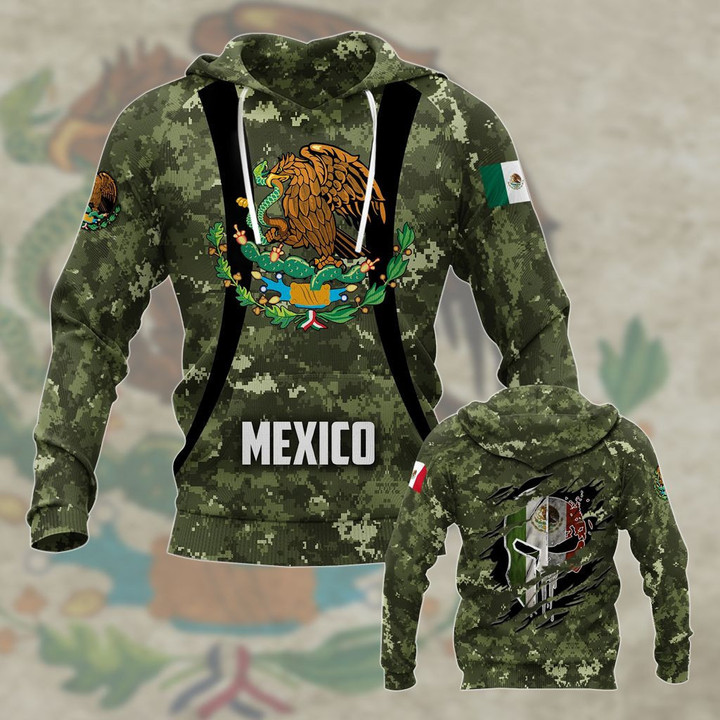 Mexico Coat Of Arms Camo V3 Unisex Adult Hoodies