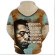 African Hoodie James Baldwin Quote Paint Mix Zip Hoodie