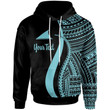 Tokelau Custom Hoodie Turquoise - Tentacle Tribal Pattern