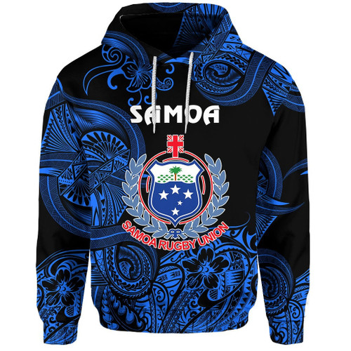 Samoa Manu 3D Hoodie Rugby Unique Style Black