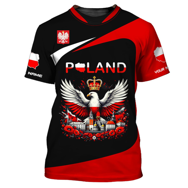Unisex Shirt, Custom Name Poland Shirt, Poland Long Sleeve Polo Shirt, Poland Lover Gift