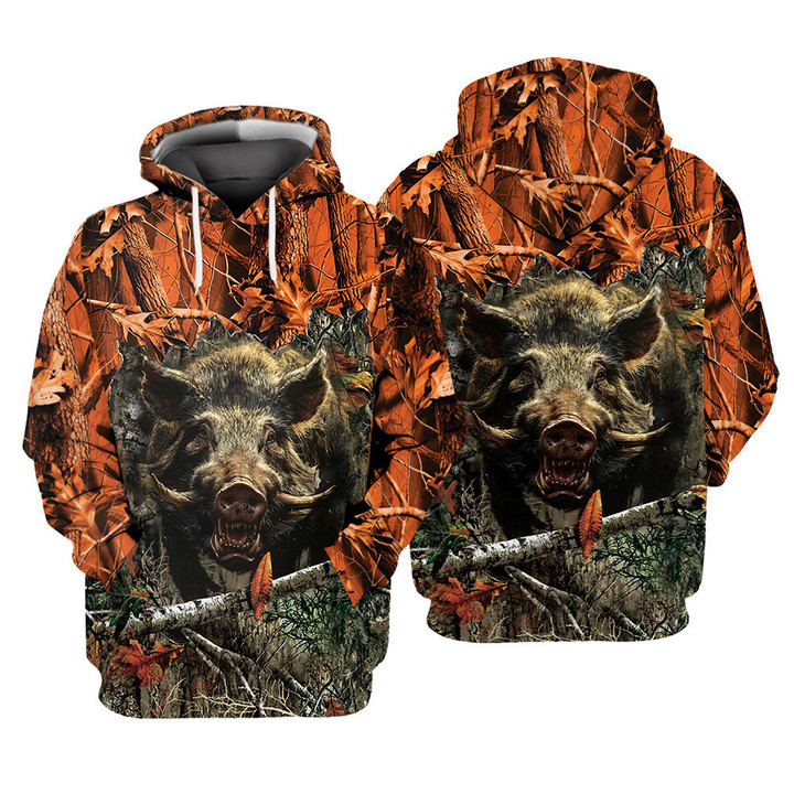 Boar Hunting Camouflage Hoodie All Over Print