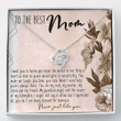 Mom Necklace, Best Mom  To My Mom Best Necklace  Love Knots  Necklace With Gift Box
