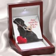 Dog Mom Necklace, Gift Necklace Message Card ' To My Black Labrador Retriever Dog Mom Happy Valentine's Day Necklace gift for mom, mother day gift