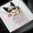 Mom Necklace, Gift Necklace Message Card ' Black And White Puppy ' To My Dog Mom Happy Valentine's Day Necklace gift for mom, mother day gift