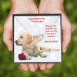 Dog Mom Necklace, Gift Necklace Message Card ' To My Yellow Labrador Retriever Dog Mom Happy Valentine's Day Necklace gift for mom, mother day gift
