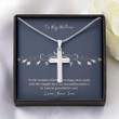 Mom Necklace, Cross Necklace Gift To Mother From Son  Hug  Faithful Cross Necklace  Gift Necklace Message Card Necklace gift for mom, mother day gift