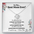 Mom Necklace, To The Best Mom Ever For All Love Knot Necklace Gift Necklace gift for mom, mother day gift