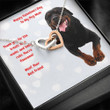 Dog Mom Necklace, Gift Necklace Message Card ' To My Rottweiler Dog Mom Happy Valentine's Day Necklace gift for mom, mother day gift