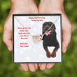 Dog Mom Necklace, Gift Necklace Message Card ' To My Rottweiler Dog Mom Happy Valentine's Day Necklace gift for mom, mother day gift