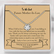 Mother-in-law Necklace, To My Future Mother-in-law Necklace, Engagement Gift Necklace Mother Day Gift for Boyfriend's Mom, Mother In Law