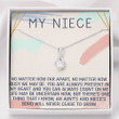 Niece Gift Necklace : niece gift from aunt, niece charm, wedding gift, niece confirmation necklace