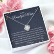 Mom Necklace Gift, To Mother On Wedding Day Necklace Gift From Daughter