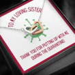 Sister Necklace Gift  Gift To Sister  Gift Necklace With Message Card Sister Quarantine