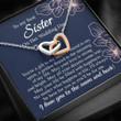 Sister Necklace Gift, Sister Gift On Wedding Day, To Bride Necklace From Sister Brother, To My Sister On Her Wedding Necklace