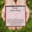 Cousin Necklace, Cousin Of The Bride Necklace Wedding Day Gift From Bride & Groom
