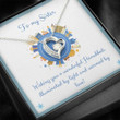 Sister Necklace Gift  Gift To Sister  Gift Necklace With Message Card Happy Hanukkah To My Sister Heart Necklace
