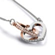 Loving Memory Loss Of Your Dad Remembrance Necklace, Connected Hearts Forever
