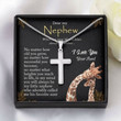 Nephew Necklace, Gift For Nephew From Aunt Auntie, Cross Necklace For Nephew
