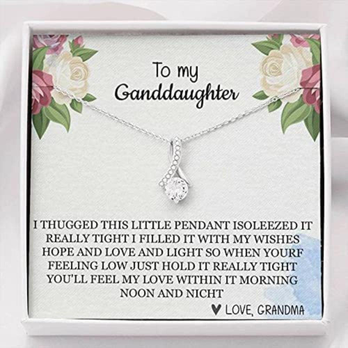 Granddaughter Necklace, To My Granddaughter Necklace Gift  I Hugged This Little Granddaughter Christmas gift