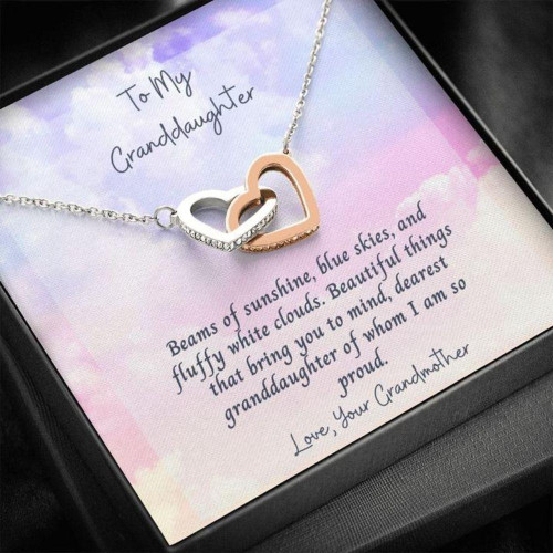 Granddaughter Necklace  Gift To Granddaughter  Gift Necklace Message Card  To My Granddaughter From Grandmother Clouds Granddaughter Christmas gift