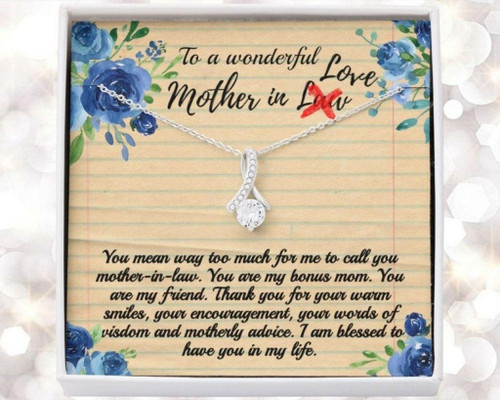 Mother In Law Necklace, Mother In Law Birthday Necklace Gift, Mother-in-Law Gift Wedding Day, Gift From Bride, Gift From Groom Mother Day Gift for Boyfriend's Mom, Mother In Law