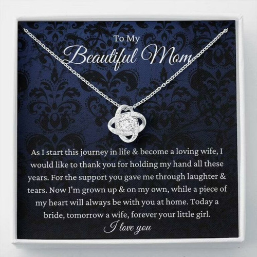 Mom Necklace, To My Mother On Wedding Day Necklace, Mother Of The Bride Gift From Daughter, Gift For Mom From Bride Mother Day Gift for Boyfriend's Mom, Mother In Law