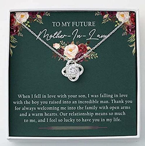 Mother in law Necklace, To My Future Mother in Law Necklace Gift ' Thank You For Always Welcome Me Into The Family Mother Day Gift for Boyfriend's Mom, Mother In Law