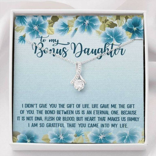 Daughter birthday gift Bonus Daughter Necklace, To My Bonus Daughter Necklace Gift Unbiological Daughter Daughter In Law