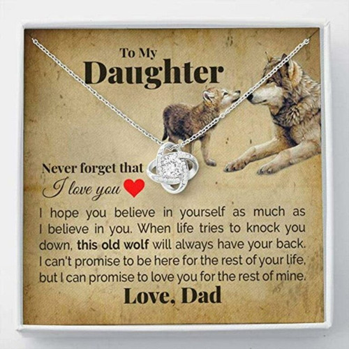 Daughter Necklace, Daughter Gift From Dad. To My Daughter This Old Wolf Necklace. Gift For Daughter