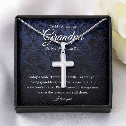 Grandfather Necklace, Grandfather Of The Bride Gift From Bride, To Grandpa On My Wedding Day Necklace Gift From Granddaughter Grandpa gift necklace