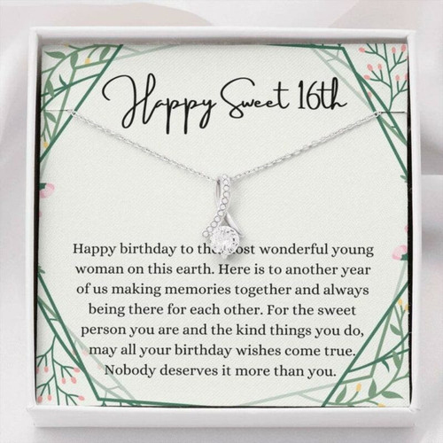 Daughter Necklace, Happy Sweet 16th Birthday Necklace Gift For Her, Gift For 16 Years Old, Sweet Sixteen